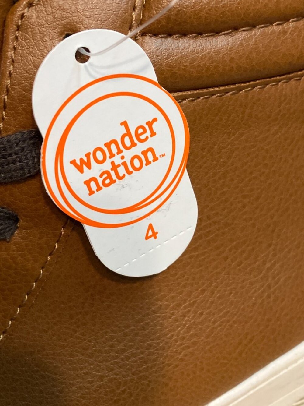 Wonder Nation Kids Brown High-Top Sneakers With Non-Marking Outsole Size Boys 4 - Picture 10 of 14